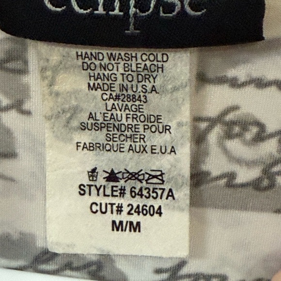 Eclipse Black and White Patterned Top - Picture 3 of 3